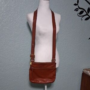Fossil Brown Leather Crossbody Bag